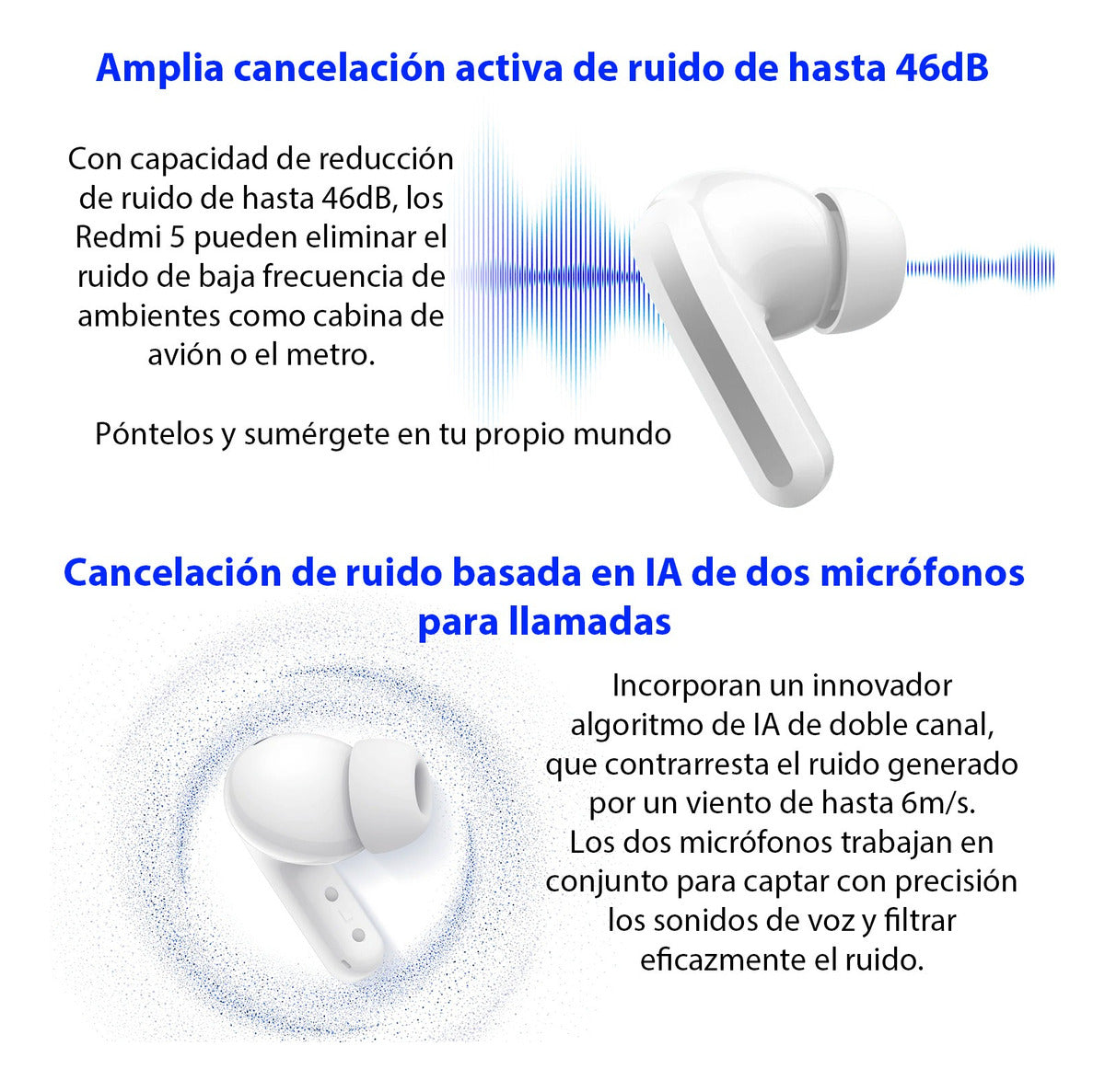 Xiaomi Audífonos Redmi Buds 5 Negro Bluetooth Earbuds Negro