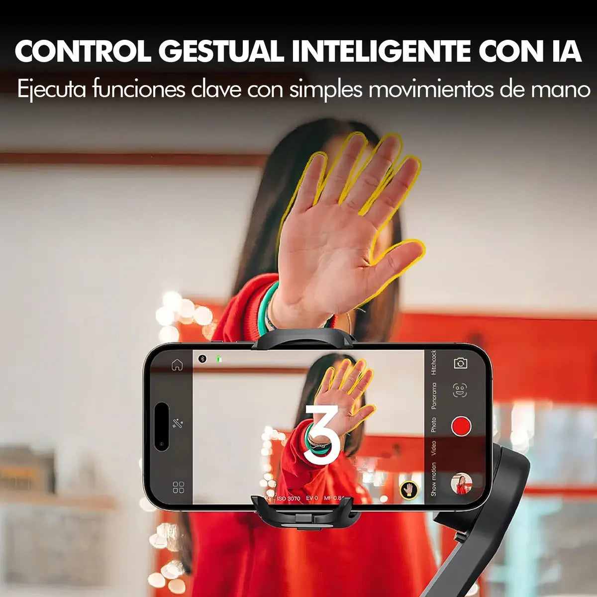 Gimbal Aspor Smart XE 3 Ejes Negro Para Celular Estabilizador Plegable