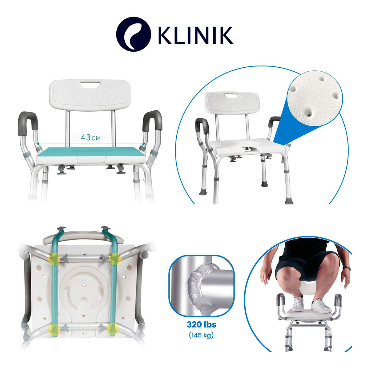 Silla Baño Con Inodoro Incorporado Klinik 150gk Resistente