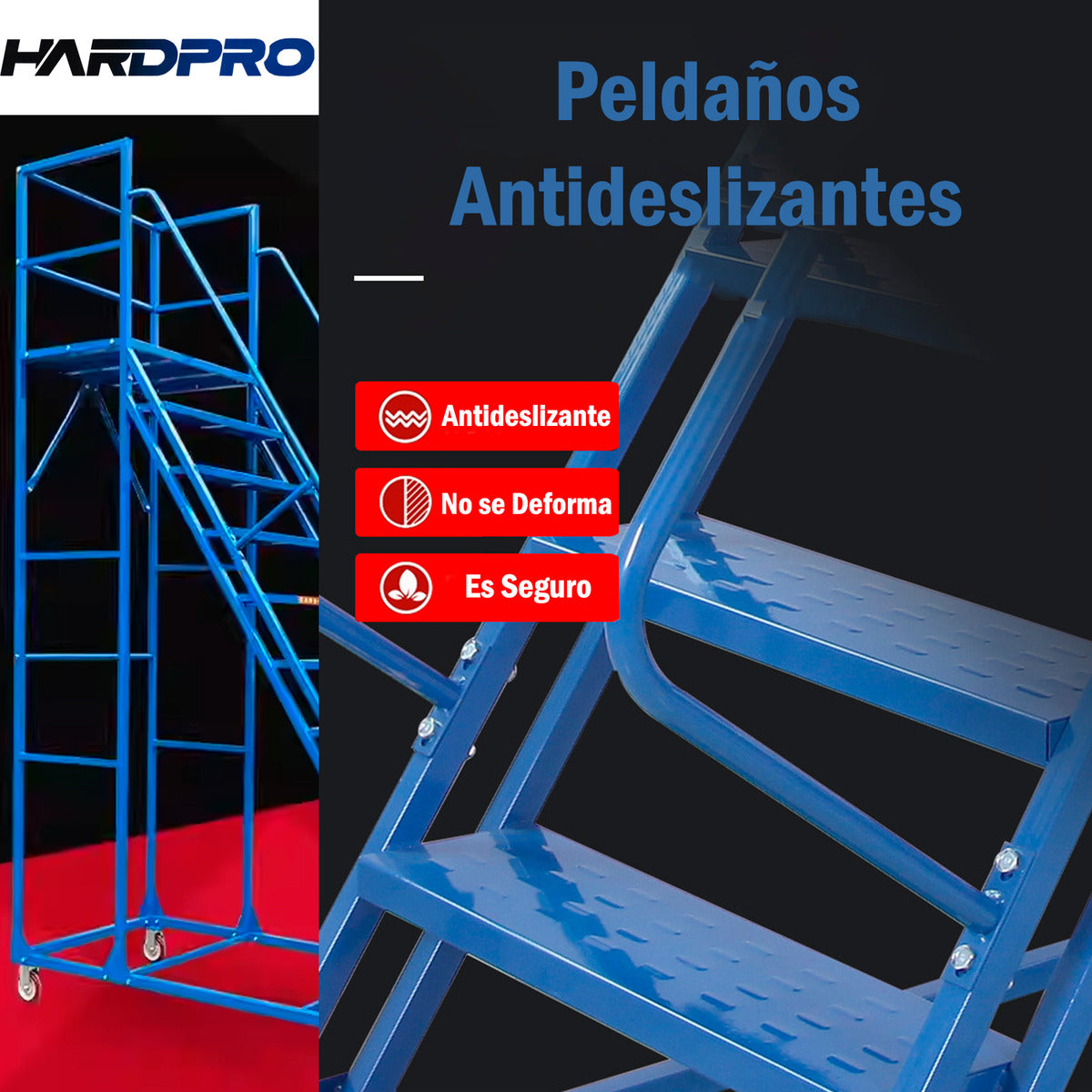 Escalera Industrial Tipo Avión De 10 Peldaños Con Plataforma De  2,5m 550kg