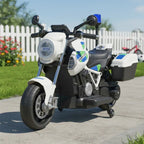 Moto Electrica Montable Niños Policia Bateria Alta Duracion Led Blanco
