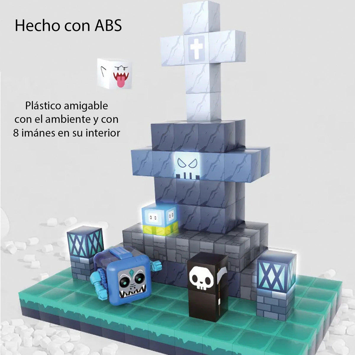 Bloques Magnéticos Tipo Minecraft Underworld 190pc Y 17 De Luz