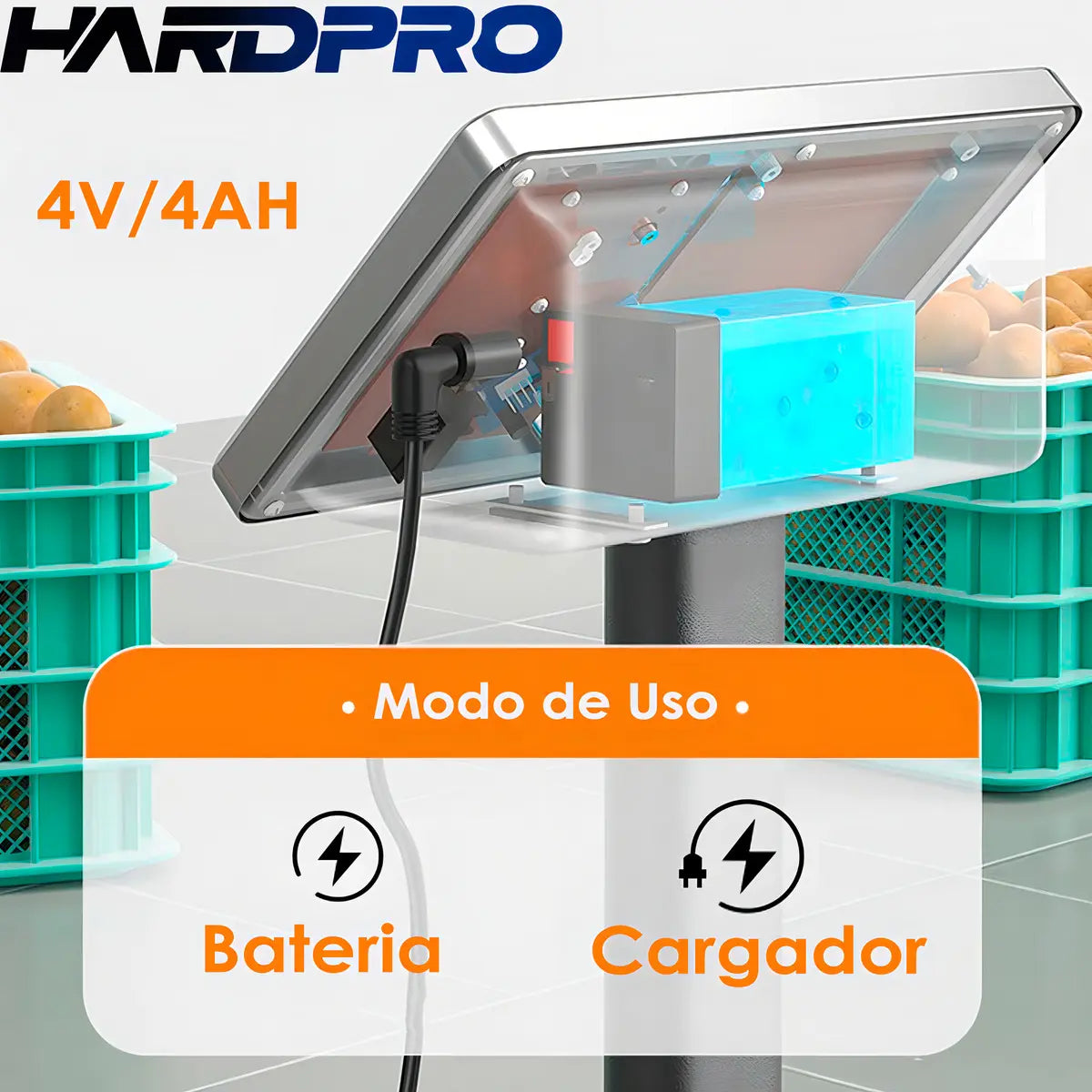 Balanza Industrial Digital 500kg Recargable con Brazo y Pantalla LED