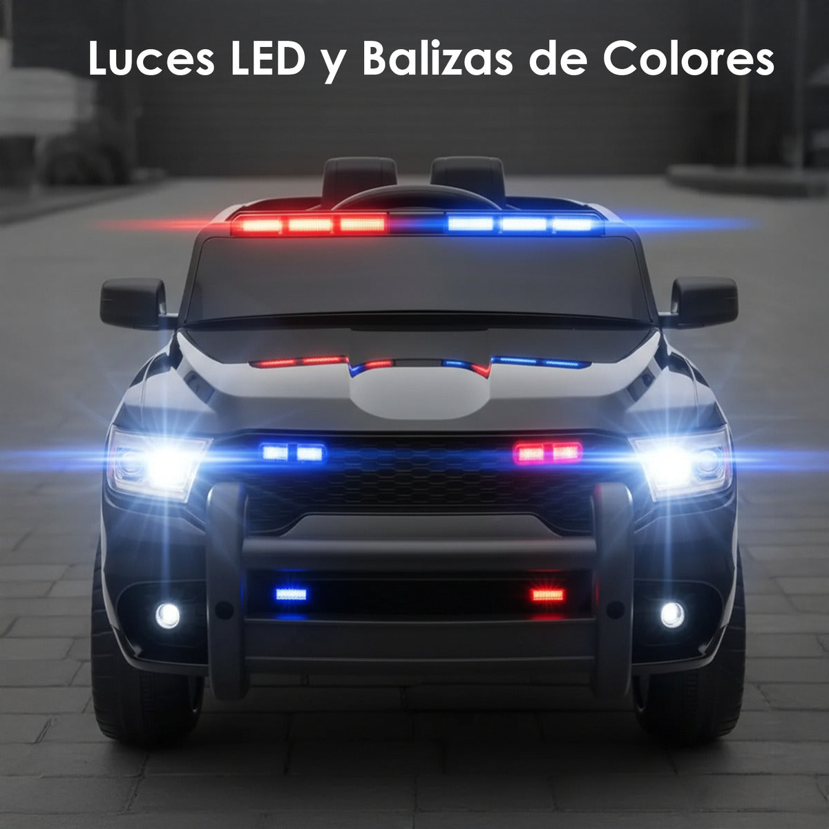 Auto Electrico Montable Niños Camioneta Jeep Policia Bateria Alta Duracion