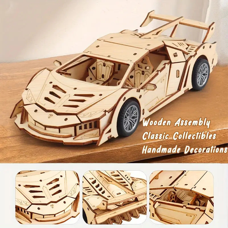 Puzzle 3d Auto Lamborghini Madera Armable 114pcs Didactico