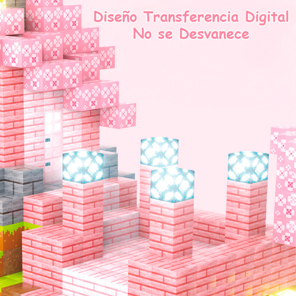 Bloques Magnéticos Tipo Minecraft 188 Pcs 8 Bloques De Luz Sakura