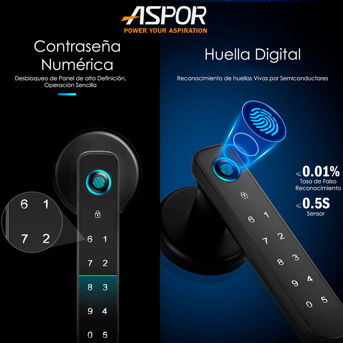 Cerradura Inteligente Wifi Con Huella Codigo Y Llave