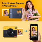 Camara Instantanea Kodak Mini Shot 3 Retro C300R Blanca – Impresora Bluetooth 2 en 1 + 8 Fotos