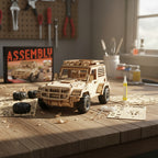 Auto Puzzle Jeep 3d Madera Armable 125pcs Didáctico 20 Cm.