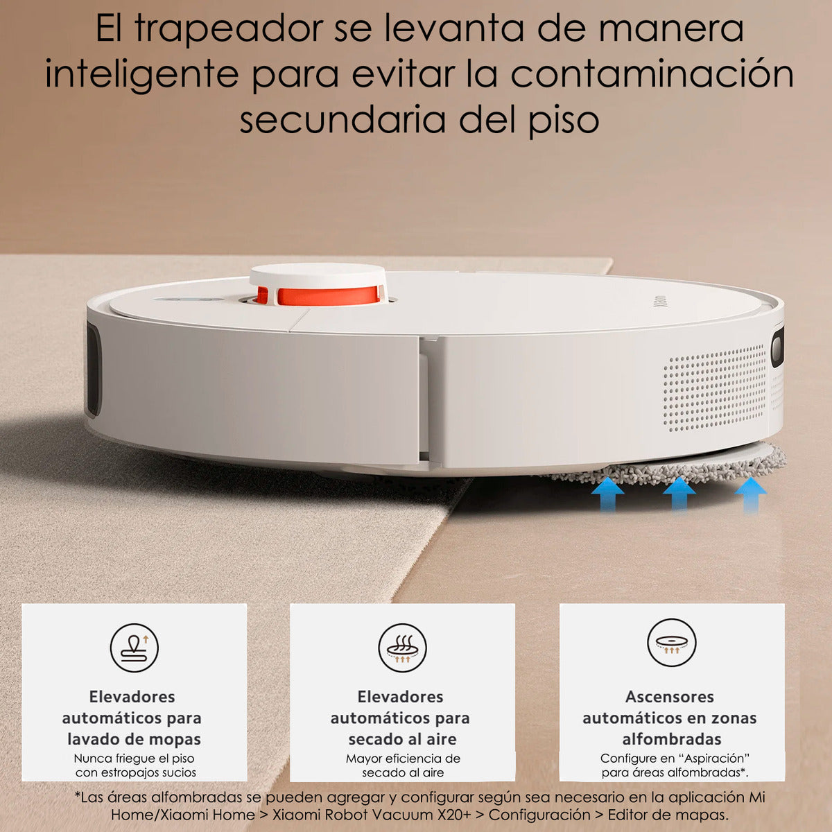 Xiaomi Robot 2en1 Aspirador Trapeador Wifi Vacuum X20+ 280m2 Blanco