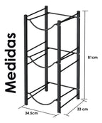 Estante Organizador Rack 3 Botellones Agua 20lts Negro