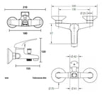 Llave Grifo Monomando Tina Con Ducha Acabado Mate Negro
