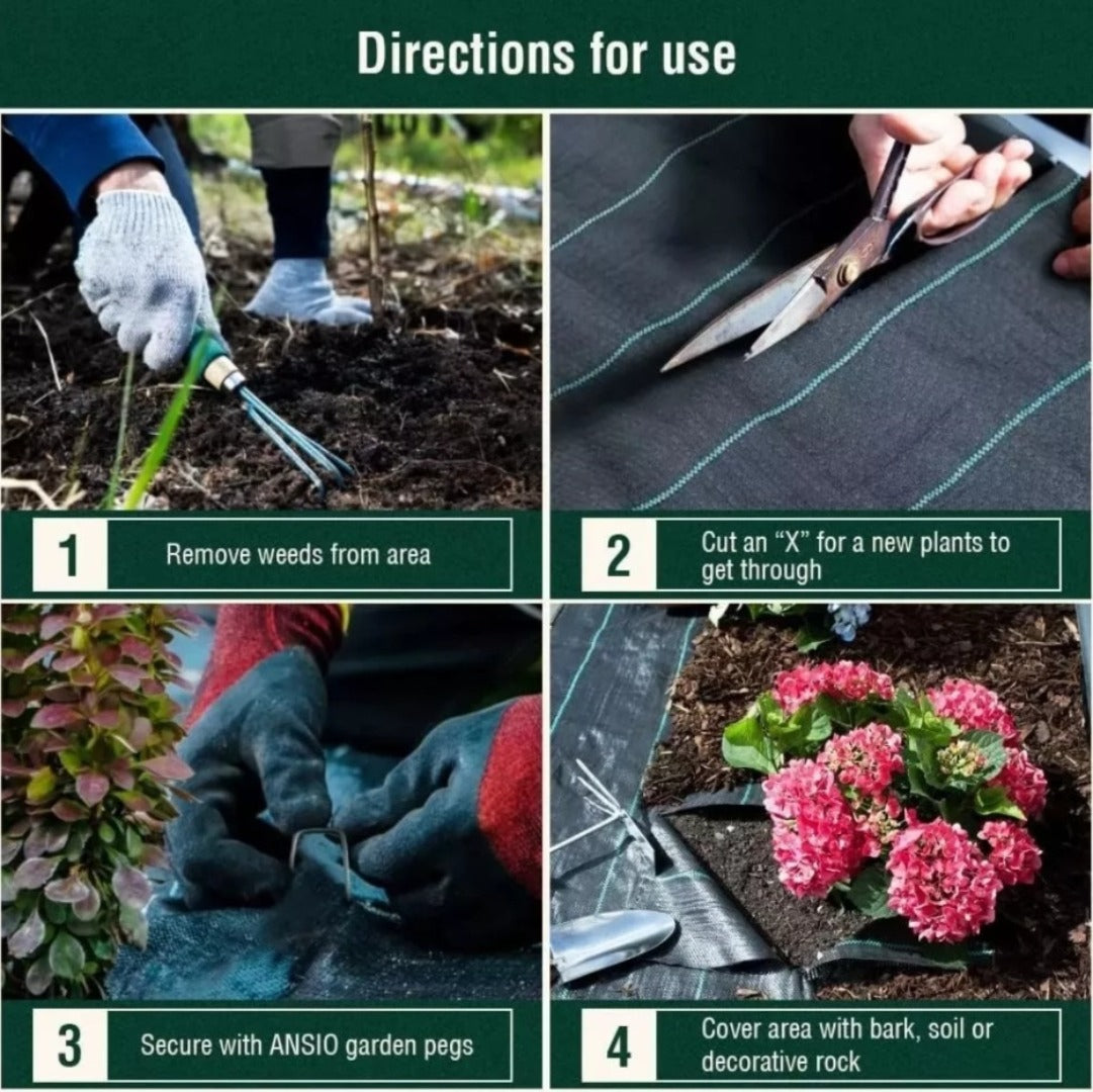 Malla Antimaleza 2x10 Mts Tela Rollo Ground Cover Planta