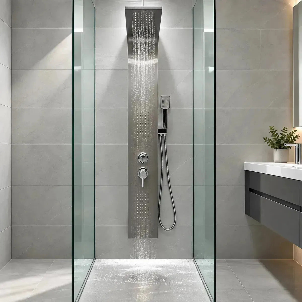 Ducha Columna Con Panel De3 Jets Con Hidromasaje 153x22x45