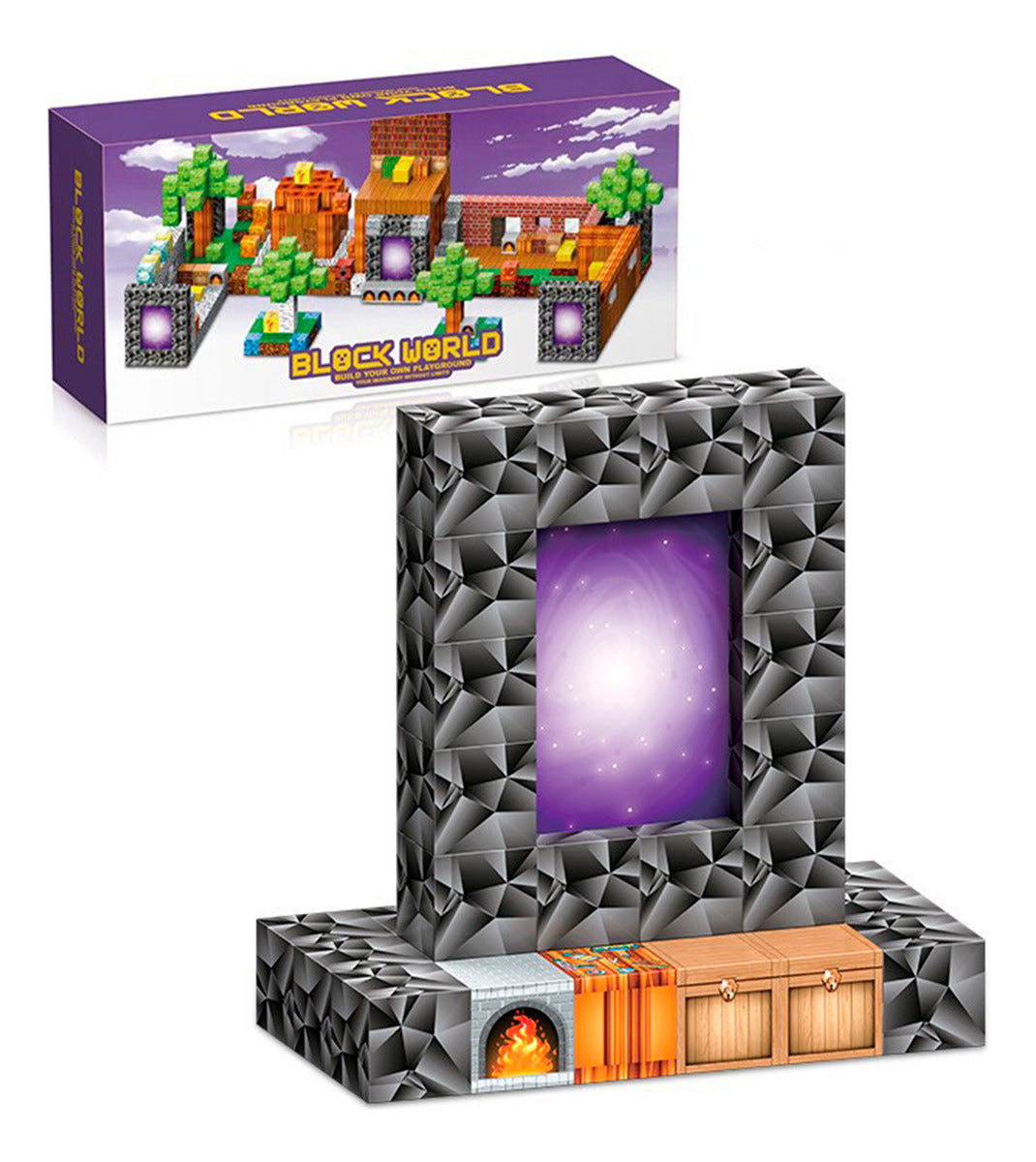 Bloques Magnéticos Tipo Minecraft 204 Pcs Mundo Portales 204 Bosque