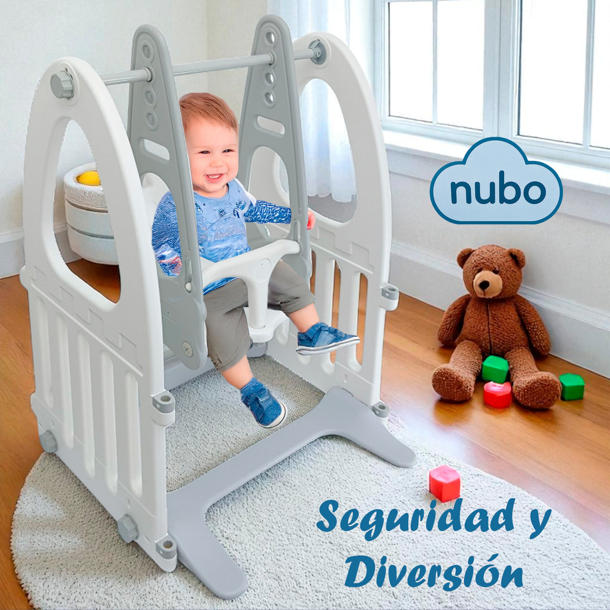 Columpio Bebé Ajustable Nubo De 4 Niveles Altura Juegos