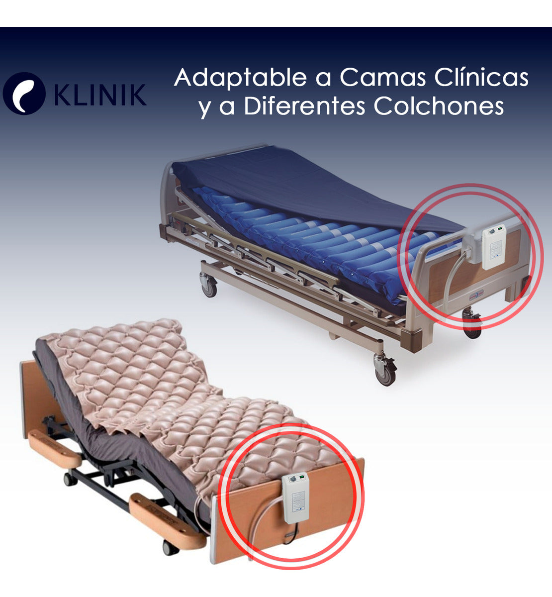 Compresor Para Colchón Klinik Silencioso 135kg Con Gancho