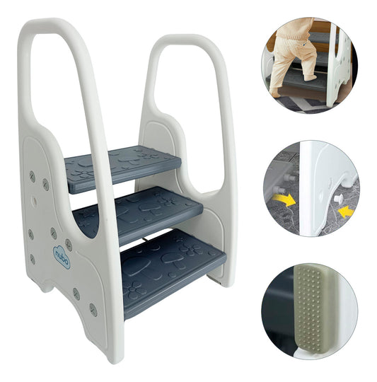 Taburete Escalera Niños Baño Cocina Infantil De 3 Peldaños Nubo