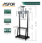 Soporte Tv Base Pedestal Rueda Televisor 32 A 70 Pulgadas