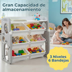 Organizador De Juguetes Pequeño Nubo 6 Bandejas Blanco