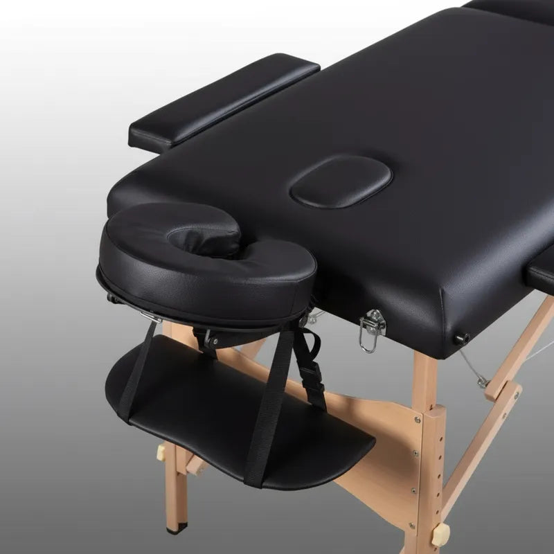 Camilla Para Masajes Estética Plegable De Madera Klinik Negro