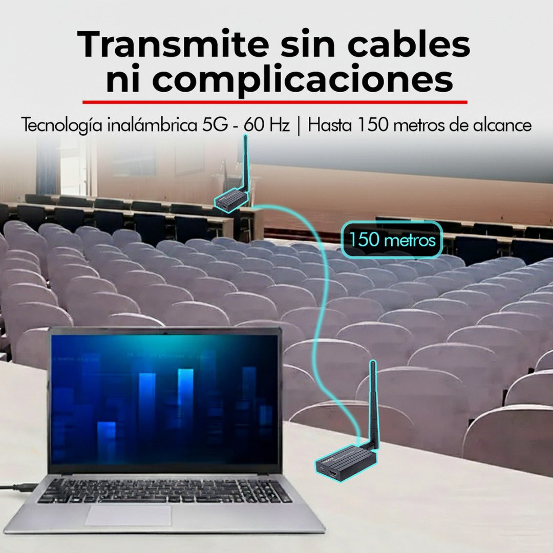 Transmisor Y Receptor Hdmi Inalambrico 150mts Full Hd Antena