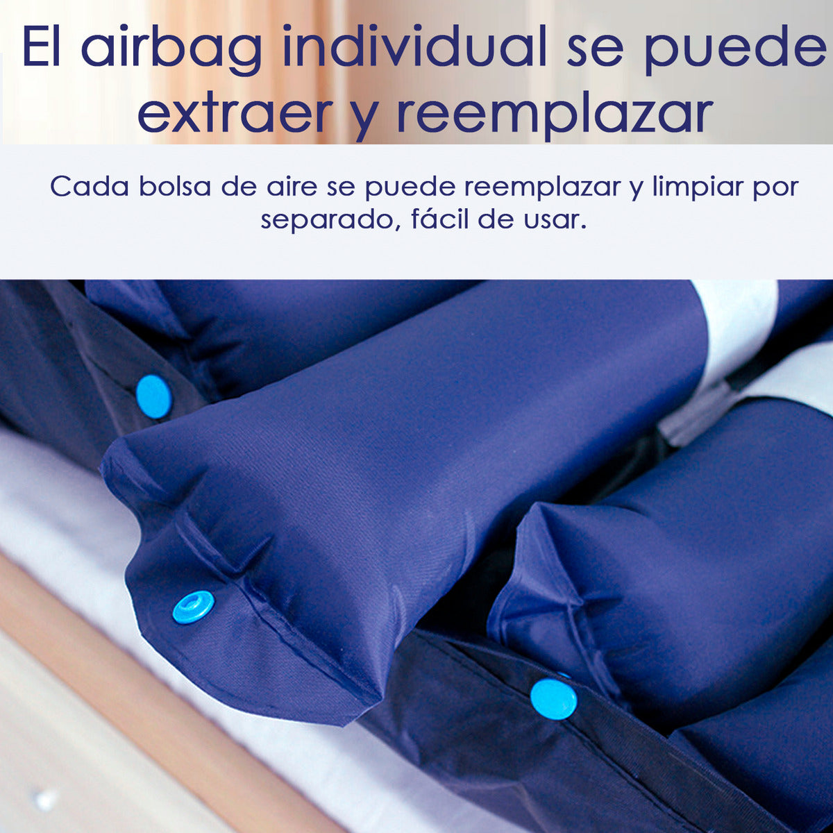 Colchon Antiescaras Profesional Klinik Con Motor 135kg Tubular Azul