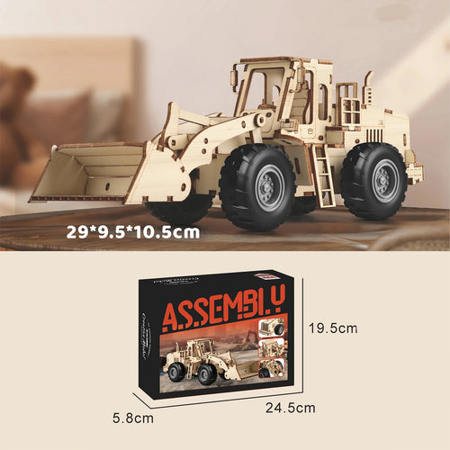 Auto Armable 3d Madera Tractor Construccion 106pcs Didactico