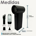 Aspiradora Y Soplador Para Auto Oficina 2en1 Turbo De 200watts 130mil/Rpm