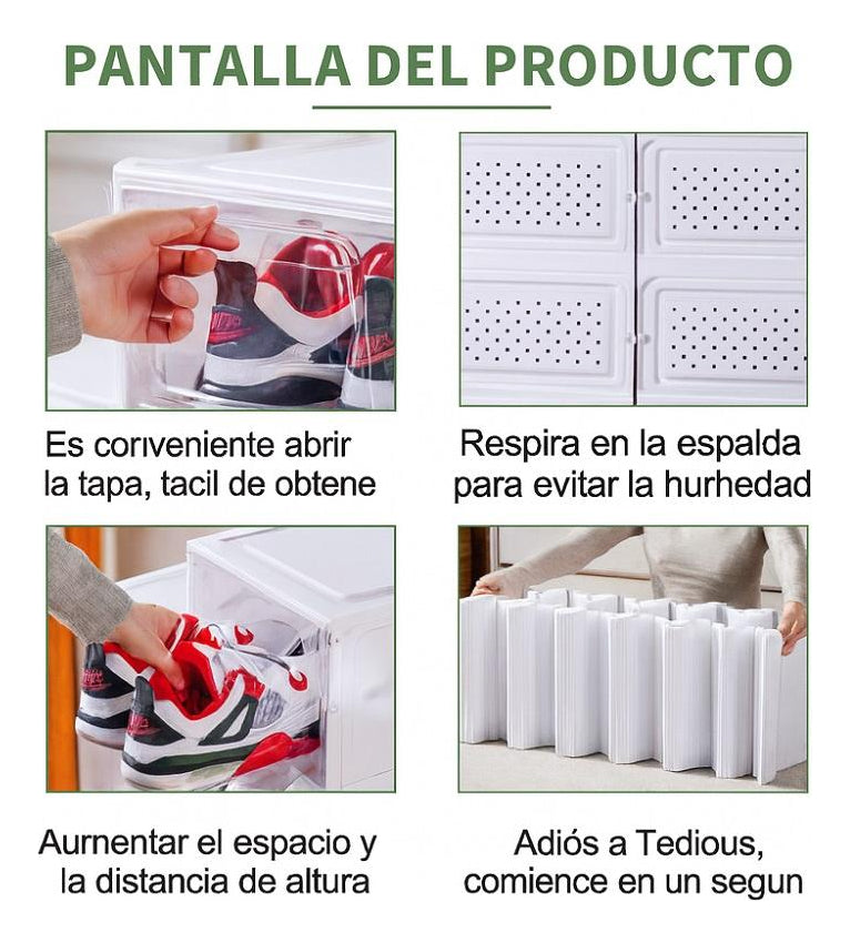 Zapatera Plegable Mueble Organizador De 6 Niveles Transparente
