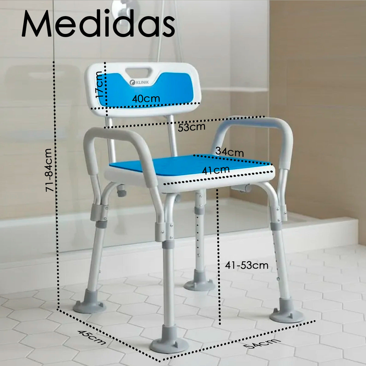 Silla Asiento De Ducha Adulto Seguridad Total Antideslizante 150kg