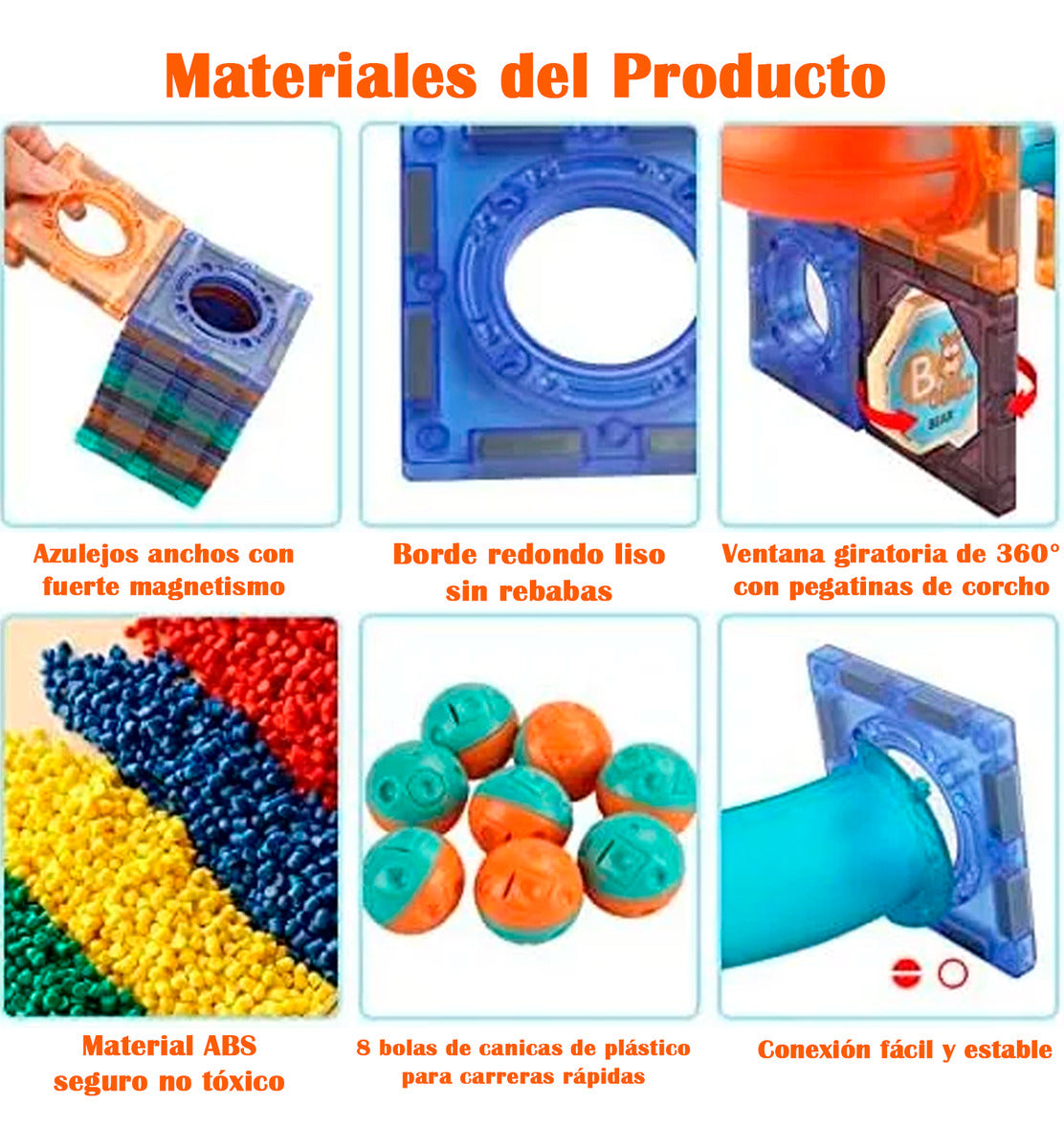 Bloques Magneticos 2 en 1 Tobogan De Bolas 3d Con Balde De 132pzs