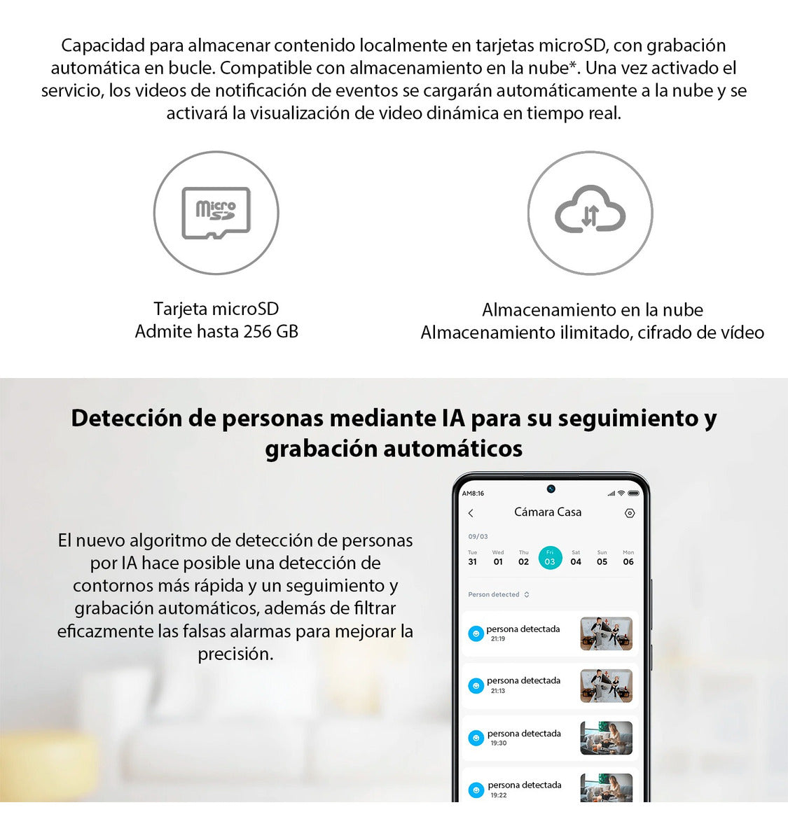 Xiaomi Smart Camera C200 Seguridad 1080p Wifi Visión 360° Blanco
