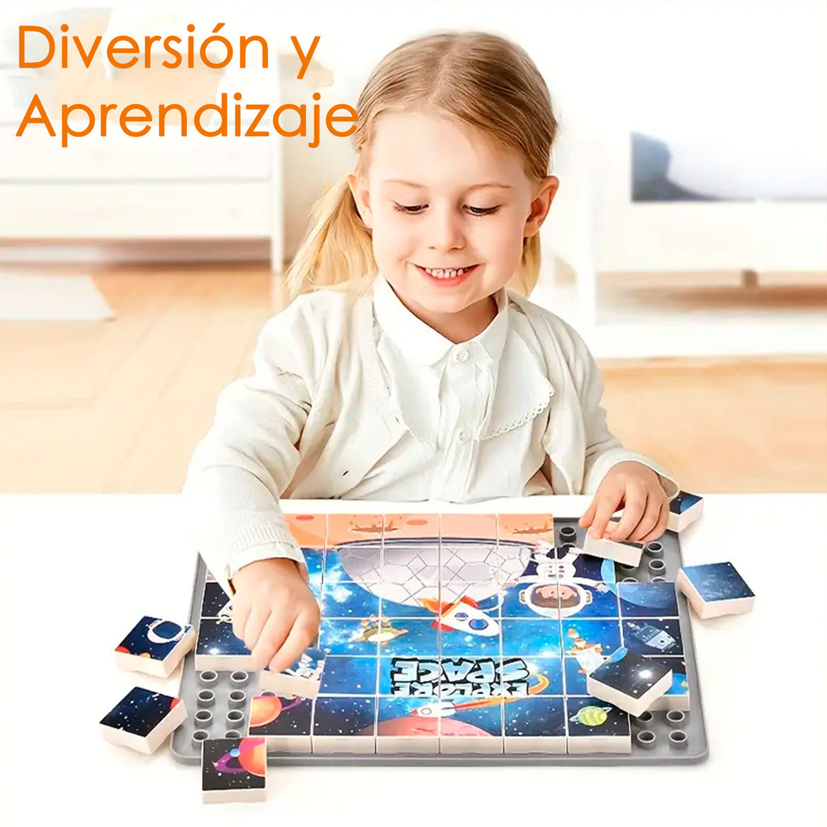 Mesa Y Silla Didáctica 6 En 1 Puzzle Pizarra Dibujos 160pcs