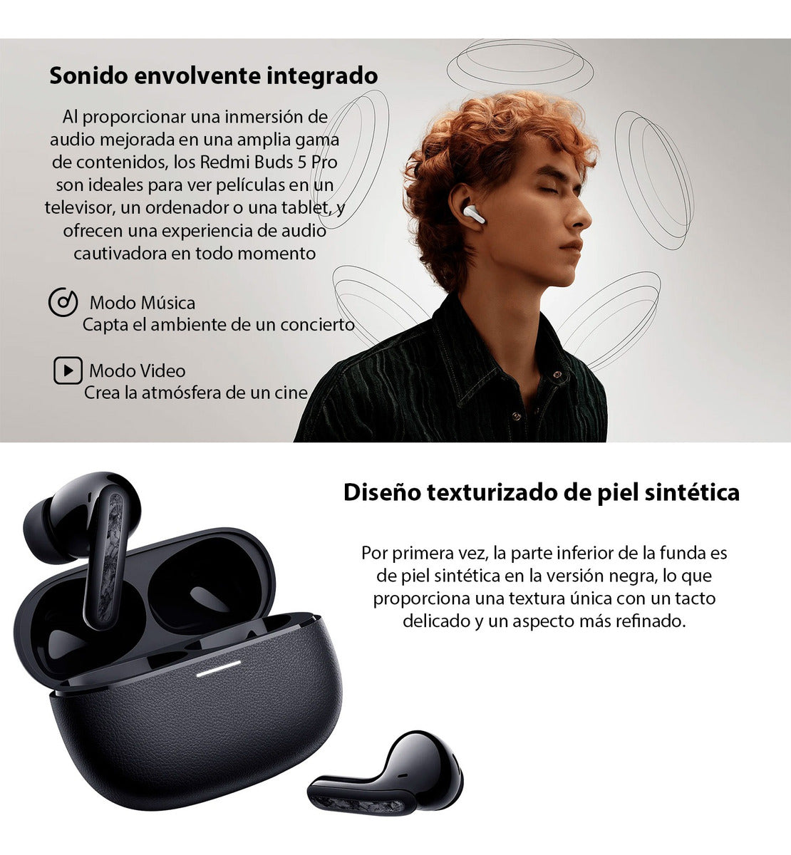 Audífonos Xiaomi Redmi Buds 5 Pro Bluetooth Earbuds Negro