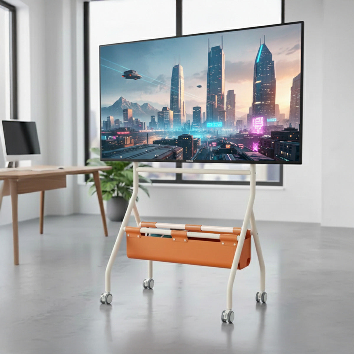 Soporte Tv Pedestal Rack Movil Con Ruedas 32 A 75 Vesa