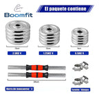 Set De Mancuernas Cromadas Ajustables 20Kg Con Maletin