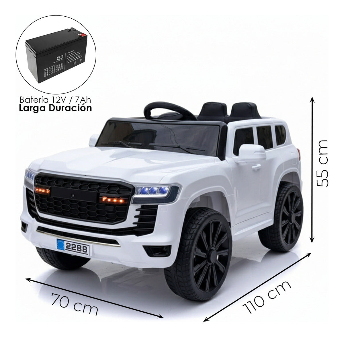 Auto Electrico Niños Toyota Lc300 Premium Auto Montable Blanco