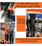 Apilador Hidráulico Eléctrico En Acero 2 toneladas 1,6 metros Montacarga Hardpro