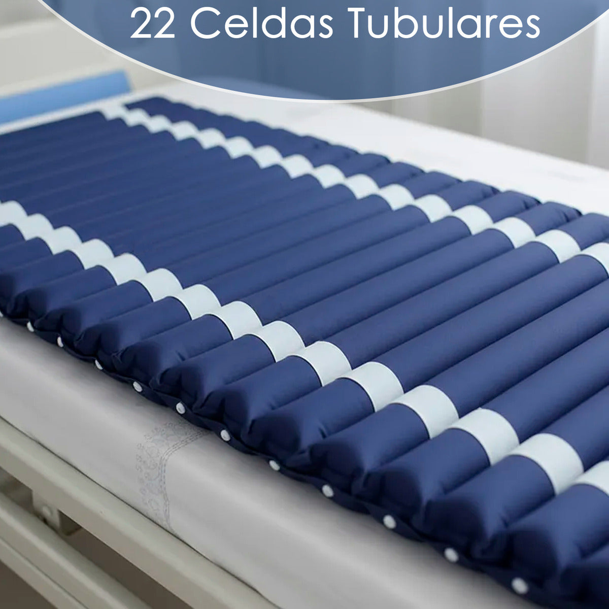 Colchon Antiescaras Profesional Klinik Con Motor 135kg Tubular Azul
