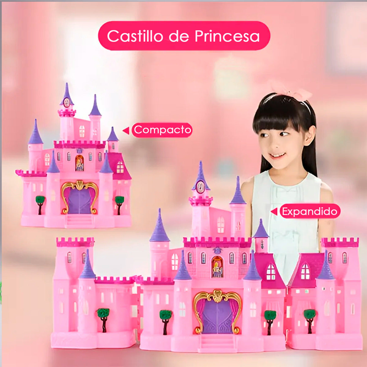 Castillo Con Princesas Y Carruaje Niñas Casa 2 Muñecas 55cm