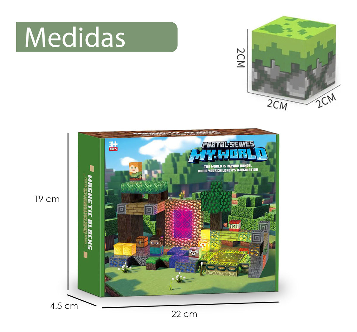 Juguete Bloques Magnéticos 180 Piezas My World Kit Modelo Bosque