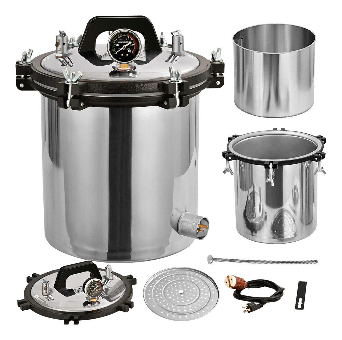 Esterilizador Autoclave Vertical Acero Inoxidable Grado Medico 18L