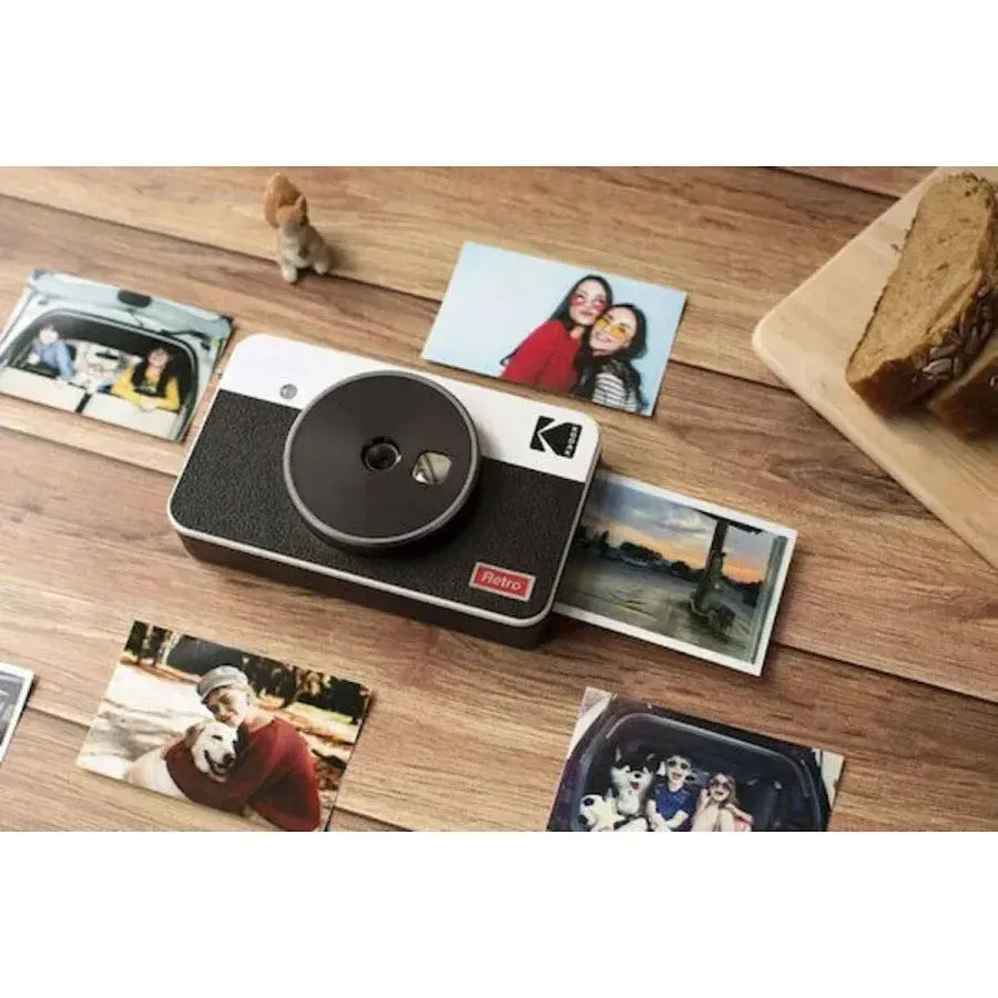 Camara Instantanea Kodak Mini Shot 3 Retro C300R Blanca – Impresora Bluetooth 2 en 1 + 8 Fotos