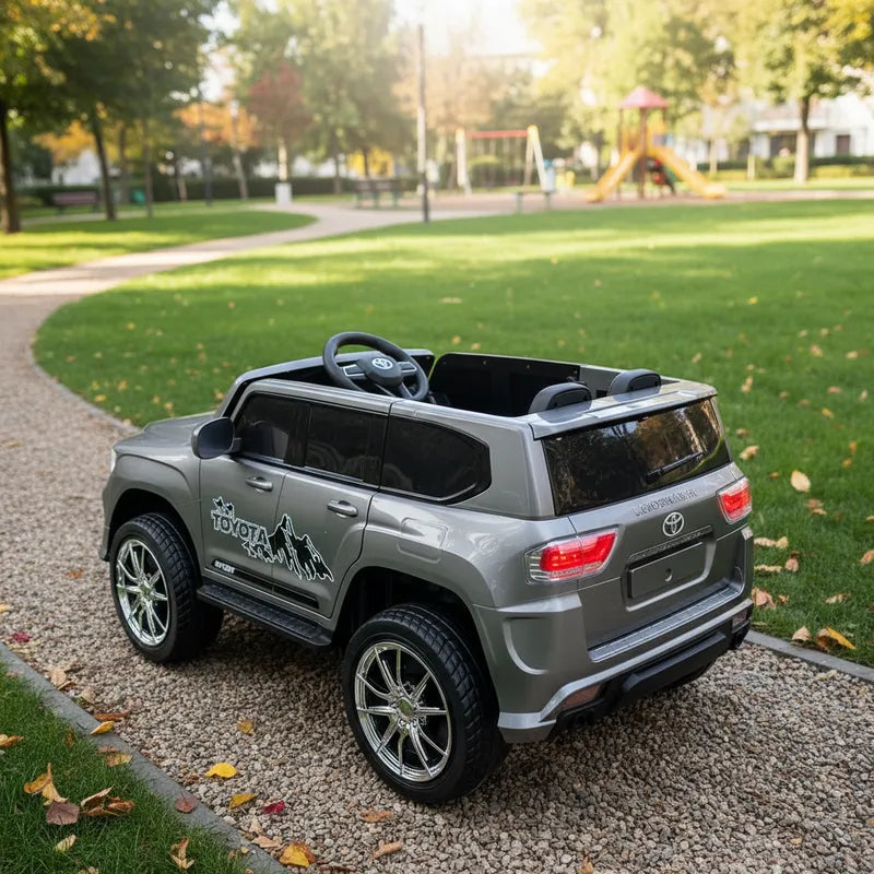 Auto Electrico Niños Toyota Lc300 Premium Auto Montable Gris