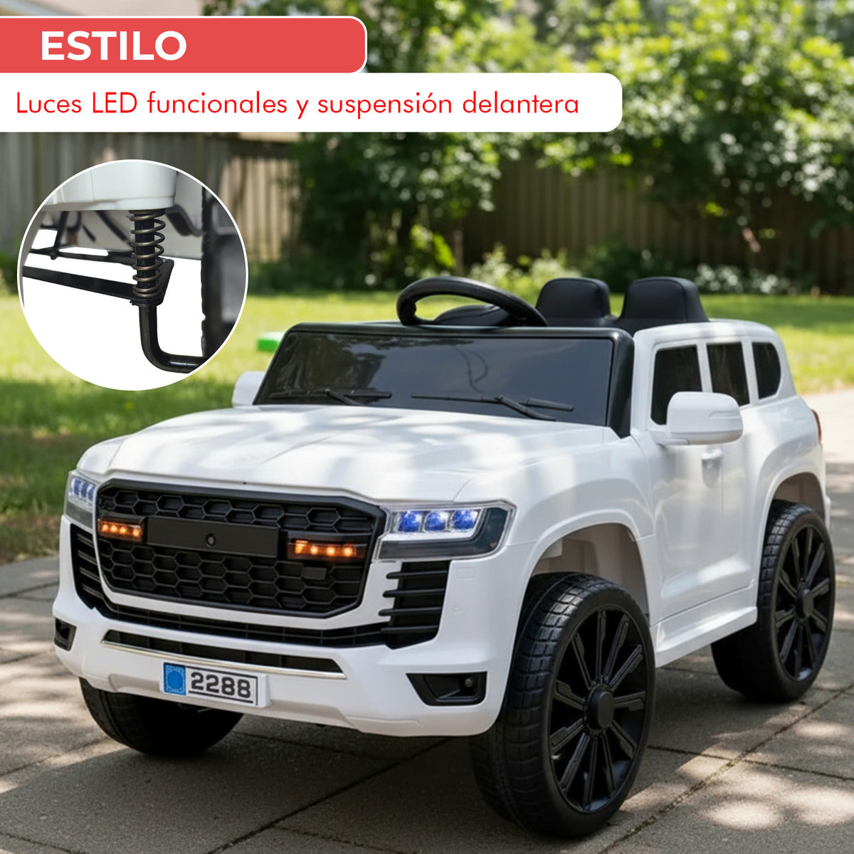 Auto Electrico Niños Toyota Lc300 Premium Auto Montable Blanco