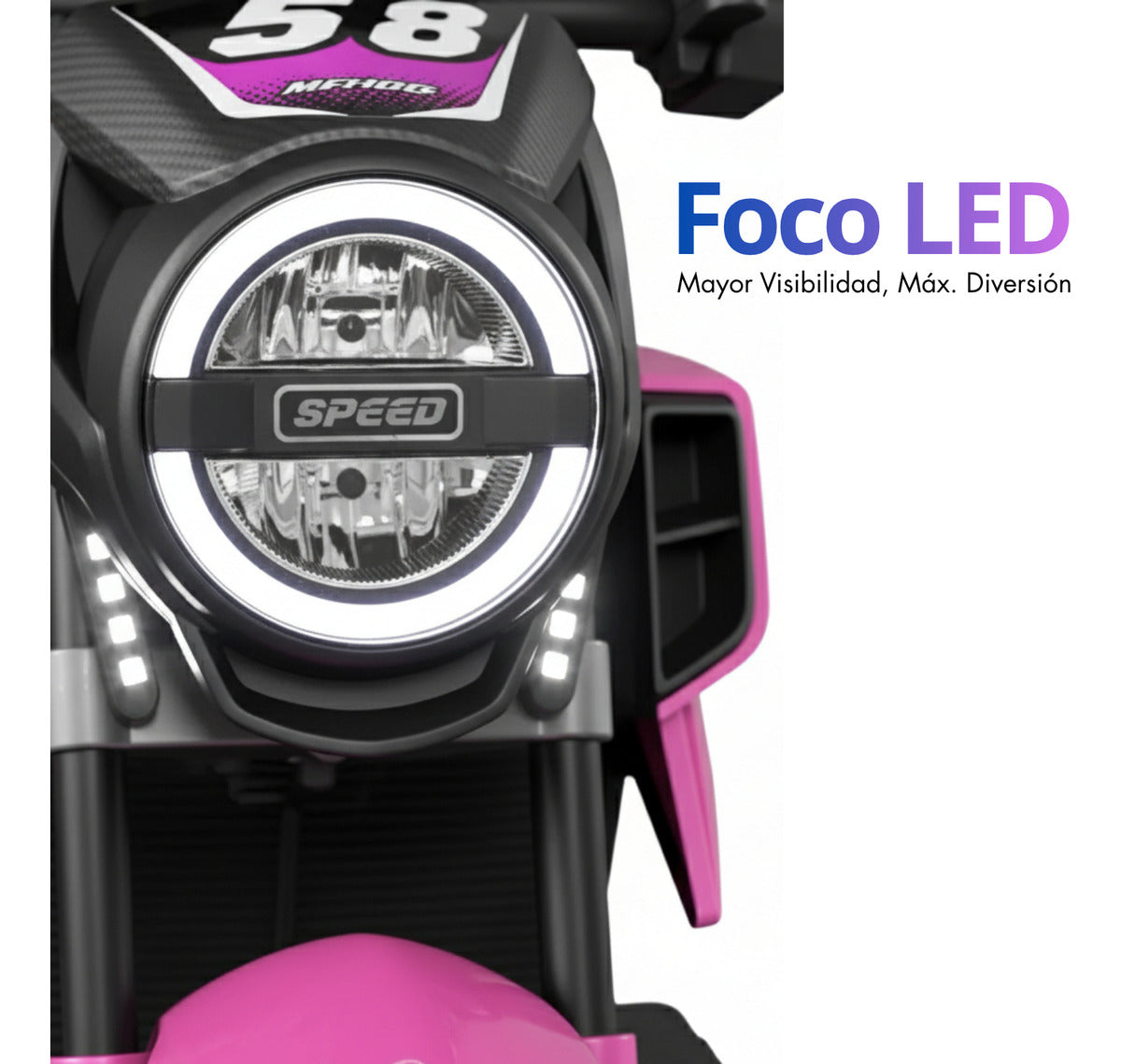 Moto Electrica Montable Niñas Racing Grande Bateria Duradera 12v Rosa Chicle