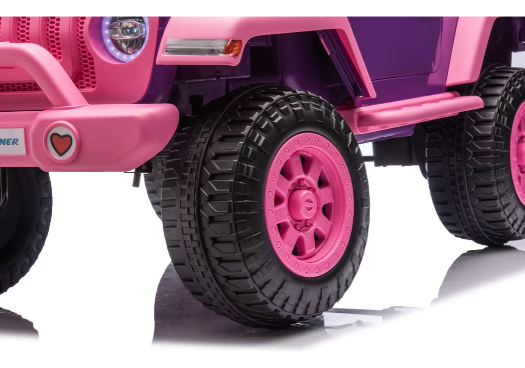 Auto Electrico Montable Jeep Niñas Todoterreno A Bateria De Alta Duracion Rosa