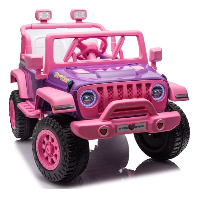 Auto Electrico Montable Jeep Niñas Todoterreno A Bateria De Alta Duracion Rosa