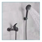 Llave Grifo Monomando Tina Con Ducha Acabado Mate Negro